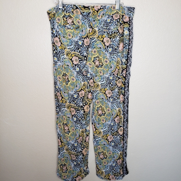 Loft Floral Print Easy Pants Large - Picture 3 of 10
